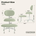 thumbnail image 2 of Pinmoco Ergonomic Cross Legged Swivel Chair, Adjustable Height and Egg- Shaped, Meditation& ADHD Chair with Back Support, Home and Office, Teddy Fabric, Macaron Green, 2 of 9