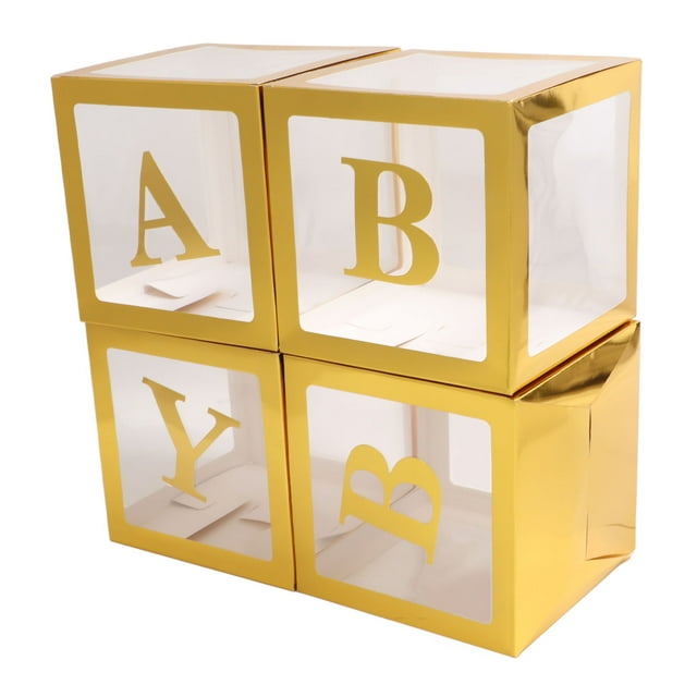 Decoraciones De Caja De Globos Para Baby Shower, Cajas De Globos Transparentes, Diseño Transparente Con Letras Y Pegatinas Para Decoraciones De Fiesta De Cumpleaños De Propuesta