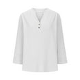 thumbnail image 4 of T Shirts For Women Womens Tops Fashion Casual V Neck Button Up Short Sleeved Blouse, 4 of 6