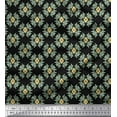 thumbnail image 1 of Soimoi Black Cotton Duck Fabric Artistic Flower Damask Printed Craft Fabric by the Yard 42 Inch Wide, 1 of 3