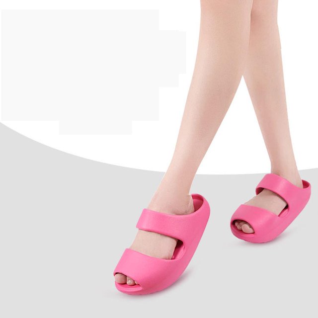 Zapatillas para perder peso para mujer, sandalias deslizantes para forma a la pierna, Material Eva, masaje posparto de suela gruesa, zapatos delgados para sacudir las piernas, Rosa roja Sunnimix Zapatillas Shake