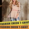thumbnail image 3 of Camiseta con estampado a cuadros Mujer Otoño Manga 3/4 Blusa con cuello en V profundo Top suelto Advancent AP000101-14B, 3 of 3
