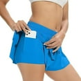 thumbnail image 2 of Workout Athletic Shorts for Womens 2 In 1 Double Layer Flowy Hem Running Shorts Biker Shorts Quick-Drawstring High Waisted Gym Yoga Tennis Shorts Butterfly Skirt, 2 of 8