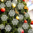 thumbnail image 5 of Pack Of 24/12/6 Pieces Snowflakes For Christmas Tree Decoration Blue Snowflakes With Bright Powder Winter New Year Hanging Decor, 5 of 5