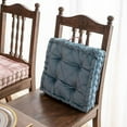 thumbnail image 3 of Nvzi Cojines para silla con diseño de diamantes y asa, de terciopelo suave y cómodo, para sillas de comedor, sillas de oficina y suelos de madera (azul, 16 x 16 pulgadas), 3 of 5