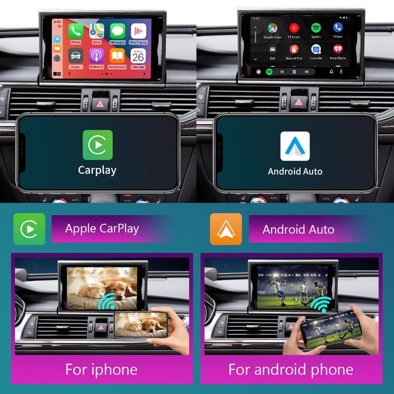 Road Top Wireless Carplay Android Auto Retrofit Kit, Audi A6 A7