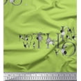 thumbnail image 1 of Soimoi Green Velvet Fabric Floral Love Quotes Text Print Fabric by Yard 60 Inch Wide, 1 of 3