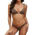 thumbnail image 2 of PFRNLF Bikini Set for Women V Neck Low Rise Crisscross Back Self Tie Spaghetti Straps Two Piece Swimsuits, 2 of 7
