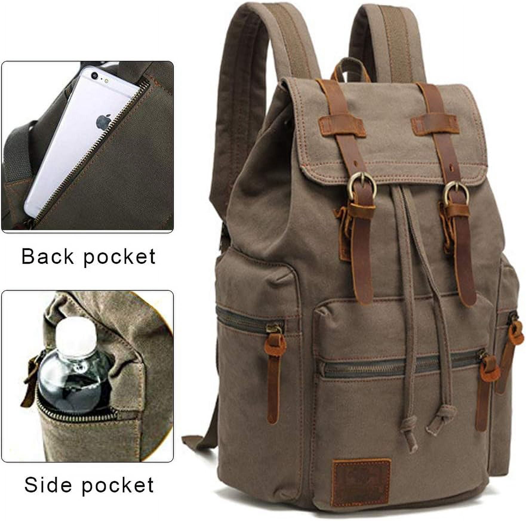 AUGUR High Capacity Canvas Vintage Backpack 30L -  Laptop Compartment, Unisex