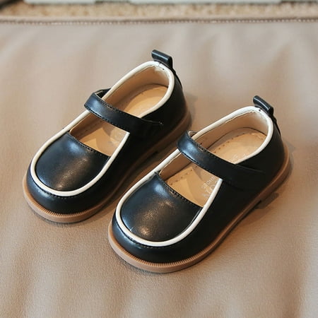 

〖Jisuan〗Girl Cowboy Boots Fashion Autumn Girls Casual Shoes Flat Round Toe Lightweight Solid Color Buckle Dress Shoes Simple Style