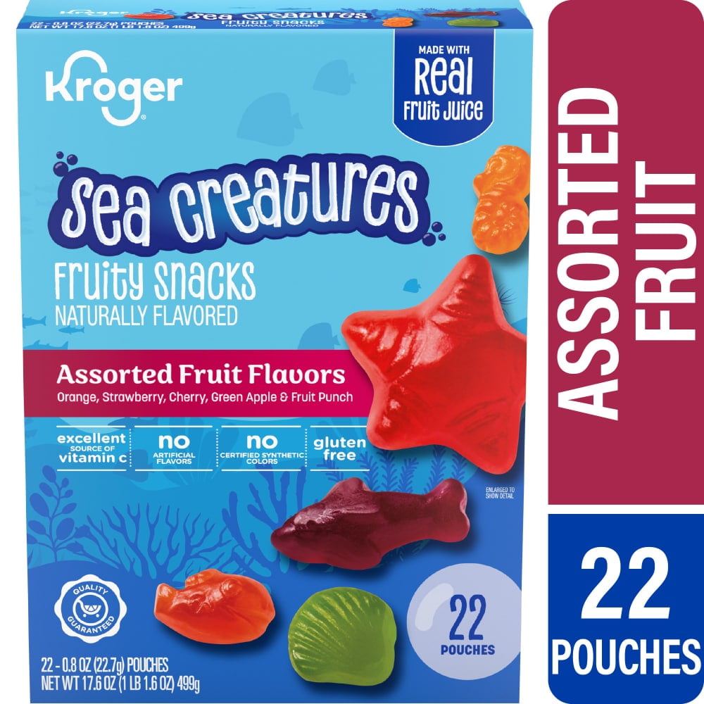 Kroger Sea Creatures Fruity Snacks 22 ct / 0.8 oz - 5 Pack