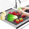 thumbnail image 1 of Roll-up Dish Drying Rack, Roll-up Dish Rack Dish Rack Drying Rack, Foldable Stainless Steel Roll-up Dish Drying Rack Sink Kitchen Drain Racks, 43x35cm, 1 of 4