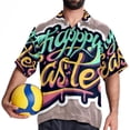 thumbnail image 4 of Easter Font Men's Short Sleeve Beach Shirts, Casual Printed Button Down Summer Shirts for Men and Women, 4 of 6