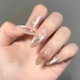 thumbnail image 2 of 24 Pcs Pink Fake Nails Press on Nail Designs Art Long Tips False Forms with Glue Stick Stickers Reusable Set Acrylic Artificial, 2 of 6
