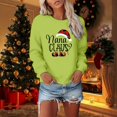 thumbnail image 6 of Wang6 Plus Size Christmas Sweatshirts for Women Trendy Xmas Long Sleeve Nana Claus Letter Printed Pullovers Causal Loose Fit Crew Neck Graphic Tops Shirts Green M, 6 of 6