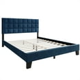 thumbnail image 6 of Castle Place Elegant Velvet Upholstered Full Platform Bed, Navy Blue, 6 of 8