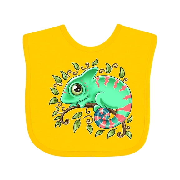 Inktastic Tiny, Cute Chameleon Boys or Girls Baby Bib