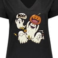 thumbnail image 4 of Inktastic Halloween Ghosts Women's Plus Size V-Neck T-Shirt, 4 of 5