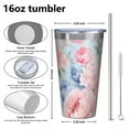 thumbnail image 4 of 16oz Tumblers Pioneer Flower Stainless Steel Vacuum Insulated Double Wall Travel Tumbler Cups Mug with Lid and Straw,Cleaning Brush for Coffee,Tea, 4 of 4