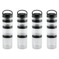 thumbnail image 1 of 4X Recipientes Apilables para Meriendas para NiñOs y Adultos, 4 Vasos Apilables para Meriendas para Escuela y Viajes, Negro Transparente, 1 of 5
