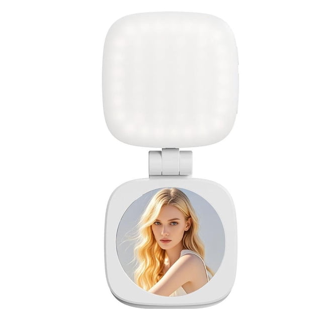 1Pcs Mini Selfie Fill Light with Mirror Portable Magnetic LED Video Photography F4G3 For Smartphones Rechargeable Tablets Light