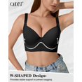 thumbnail image 3 of Bra QDN Underwire Push Up de cobertura total, color negro, 3 of 8