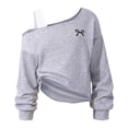 thumbnail image 5 of Girls Off The Shoulder Sweatshirt Asymmetrical Long Sleeve Cute Tops Fall Clothes for Teen Girls, 5 of 7