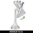 thumbnail image 6 of mDesign Modern Motion Sensor LED Lighted Makeup Bathroom Vanity Mirror, Large 8" Round, 3X Magnification, Hands-Free, Rechargeable and Cordless - Matte Satin/Chrome, 6 of 8