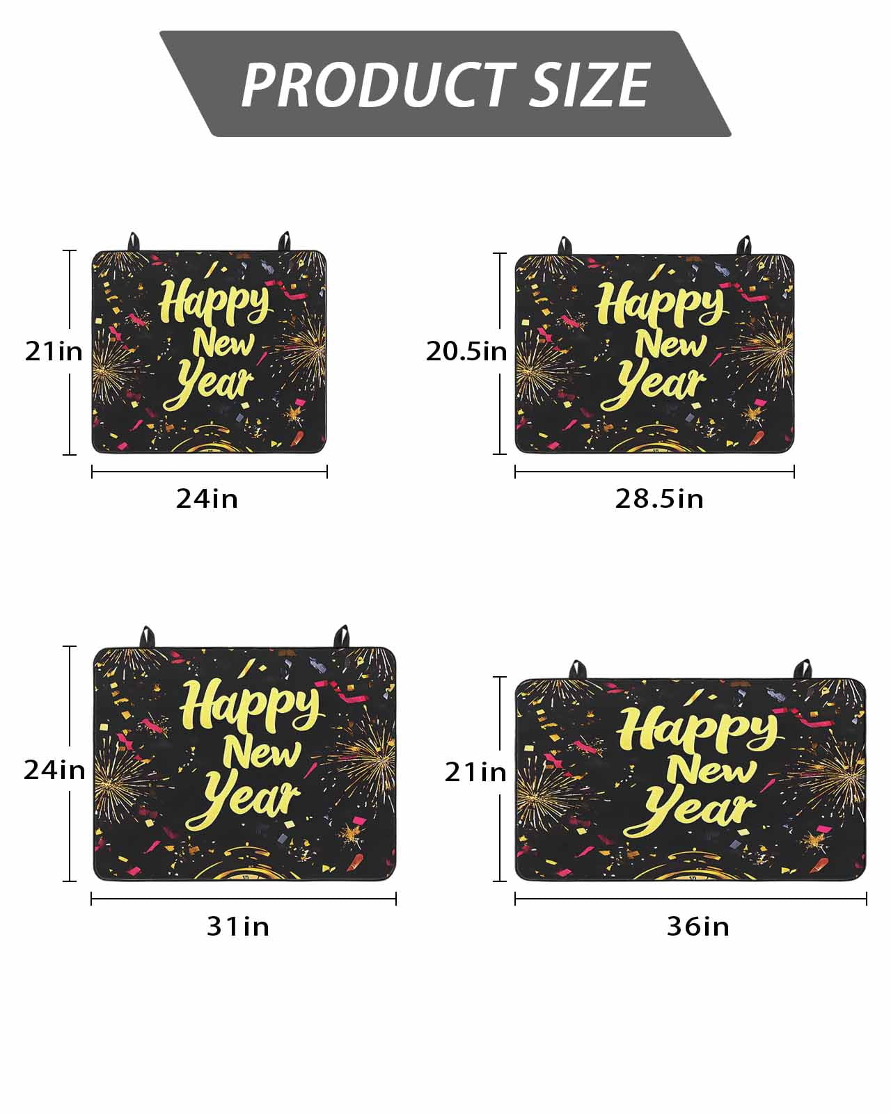 Stove Top Covers for Electric Stove, Happy New Year Glass Stovetop Cover Protector, Colorful Abstract Art Induction Cooktop Protector Oven Mat for Kitchen Countertop 24"x21"
