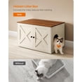 thumbnail image 5 of Cat Litter Box Enclosure, End Table, 31.5 x 20.9 x 19.7 Inches | Litter Box Furniture Hidden with Removable Divider, Indoor Cat House,Honey Brown and Rustic White UPCL002P01, 5 of 9