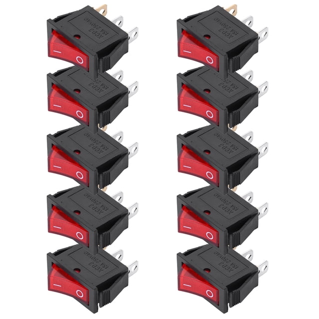 Interruptor de clavija Ticfox 10 piezas interruptor basculante 3 pines Encendido apagado KC
