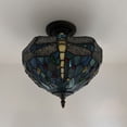 thumbnail image 6 of Enjoy Decor Lamps Tiffany 12-Inch 2-Light Bronze Ceiling Light with Stained Glass Bowl, 6 of 6