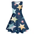 thumbnail image 4 of Robes de Printemps pour Filles Robe Évasée Sans Manches Teinture sur Nœuds Robe Déguisement Filles, 4 of 5
