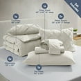 thumbnail image 5 of Virtu King Size comforter sets Bed in a Bag, 7pc&nbsp;Pleated King Bed Set, King Comforter Sets with Sheets, Off White, 5 of 10