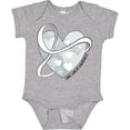 thumbnail image 3 of Inktastic Lung Cancer Awareness White Ribbon Around Heart Boys or Girls Baby Bodysuit, 3 of 5