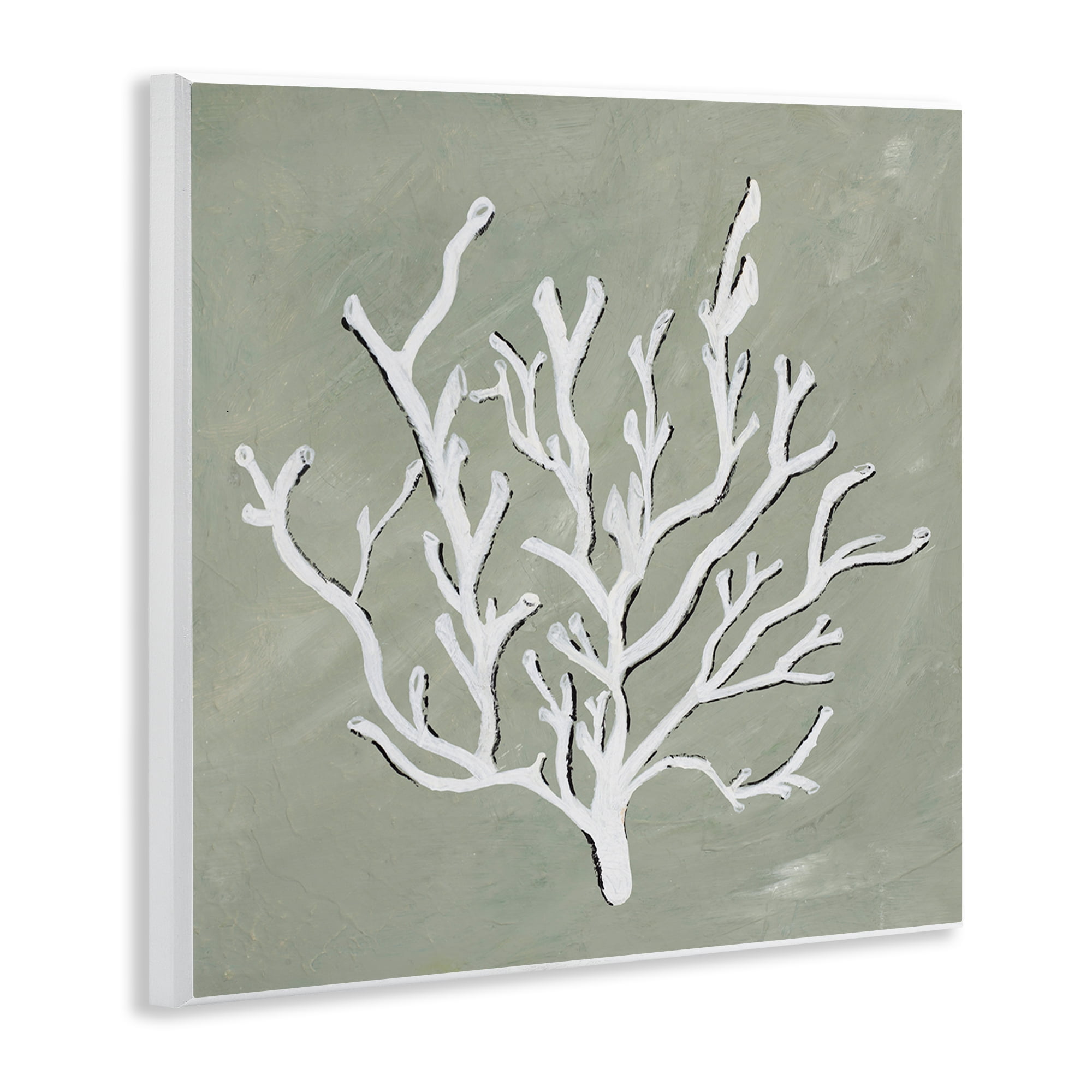 Stupell Industries White Coral Impression Coastal Painting Unframed Art Print Wall Art, 12 x 12
