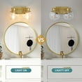 thumbnail image 4 of Bathroom Vanity Light Fixtures 2-Lights Gold Bathroom Light Over Mirror with Clear Glass Shade Vanity Lights for Bathroom, 4 of 6