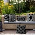thumbnail image 4 of Outdoor Waterproof Pillow Covers 12x20 Set of 4 Black and White Decorative Outdoor Throw Pillows Boho Cushion Cases for Patio Furniture Bench Couch Sunbrella, 4 of 8