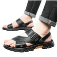 thumbnail image 6 of CQONEPT Mens Sandals Arch Support Slides with Adjustable Buckle Straps and Cork Footbed Black Size 12, 6 of 9