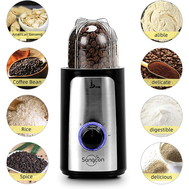  SANGCON 5 in 1 Blender and Food Processor Combo for Kitchen,  Small Electric Food Chopper for Meat and Vegetable, 350W High Speed Blenders  with 2 Speeds and Pulse for Smoothies and