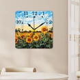 thumbnail image 4 of 10 Inch Wall Clock Battery Operated Square Clock for Office, Kitchen, Outdoor, Living Room,Oil Painting Sunflowers Pattern, 4 of 4