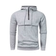 thumbnail image 5 of Vedolay Clothes for Men 2023 Oversized V-Neck Long Sleeve Pocket Tunic Sweatshirts Gray,M, 5 of 5