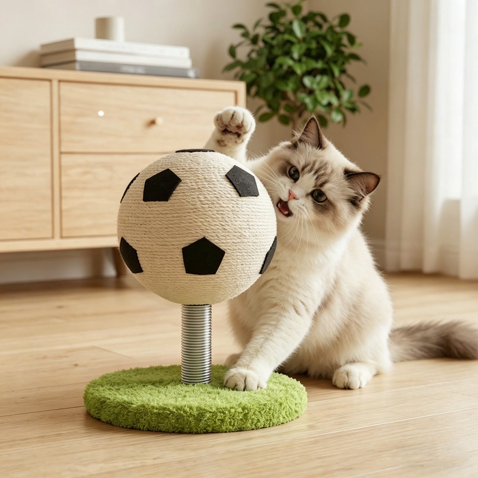 Sisal Ball Cat Scratcher Toy, Interactive Climbing Scratch Accessory, Natural Rope Claw Grinding Activity Ball For Indoor Cats, Multi Purpose Scratching Entertainment Toy