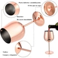 thumbnail image 4 of Juego de Copas de Vino de Acero Inoxidable con Tallo de Cobre Y Oro, 2 Piezas, Copa de Vino Tinto Inastillable, Fiesta, Boda (Oro rosa), 4 of 4