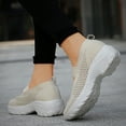 thumbnail image 6 of NOKIO Womens Slip-On Walking Shoes Summer Breathable Mesh Shoes Running Shopping Flat Comfort Wedge Platform Loafers Casual Shoes Women's Hollow Out Wedge Sport Shoes, 6 of 7