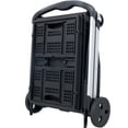 thumbnail image 3 of Yesurprise Collapsible Utility Cart, 2-Tier Folding Rolling Cart with 360° Swivel Wheels, Collapsible Utility Trolley with Storage Crate, for Grocery/Luggage/Moving/Office, 3 of 7