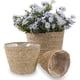 thumbnail image 3 of Canasta de flores tejida a mano planta de paja tejida maceta de planta tejida de interior macizo de flores decorativas, 3 of 6