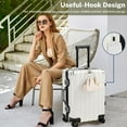 thumbnail image 3 of Checked Luggage Aluminum Frame Suitcase with Wheels PC ABS Hardside Zipperless with TSA Lock 28 Inch White, 3 of 9