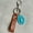 4style, variant on Western Cowhide Leather Keychain Turquoise Pumpkin Flower Pendant Embossed Texture Retro Keyring Cowgirl Purse Charm