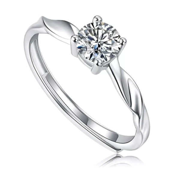 2pzs Anillo De Promesa Parejas 925 Plata Original Modelo Plateado
